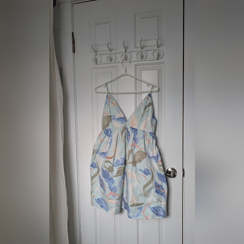Abercrombie & Fitch | Blue & Green Abstract Print Summer Mini Dress | NWT